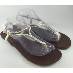 Steve Madden Women’s Sandal Seeta Brown & Silver Strappy Sandal size 11